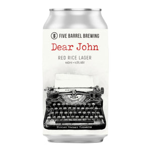 Five Barrel Dear John Red Rice Lager